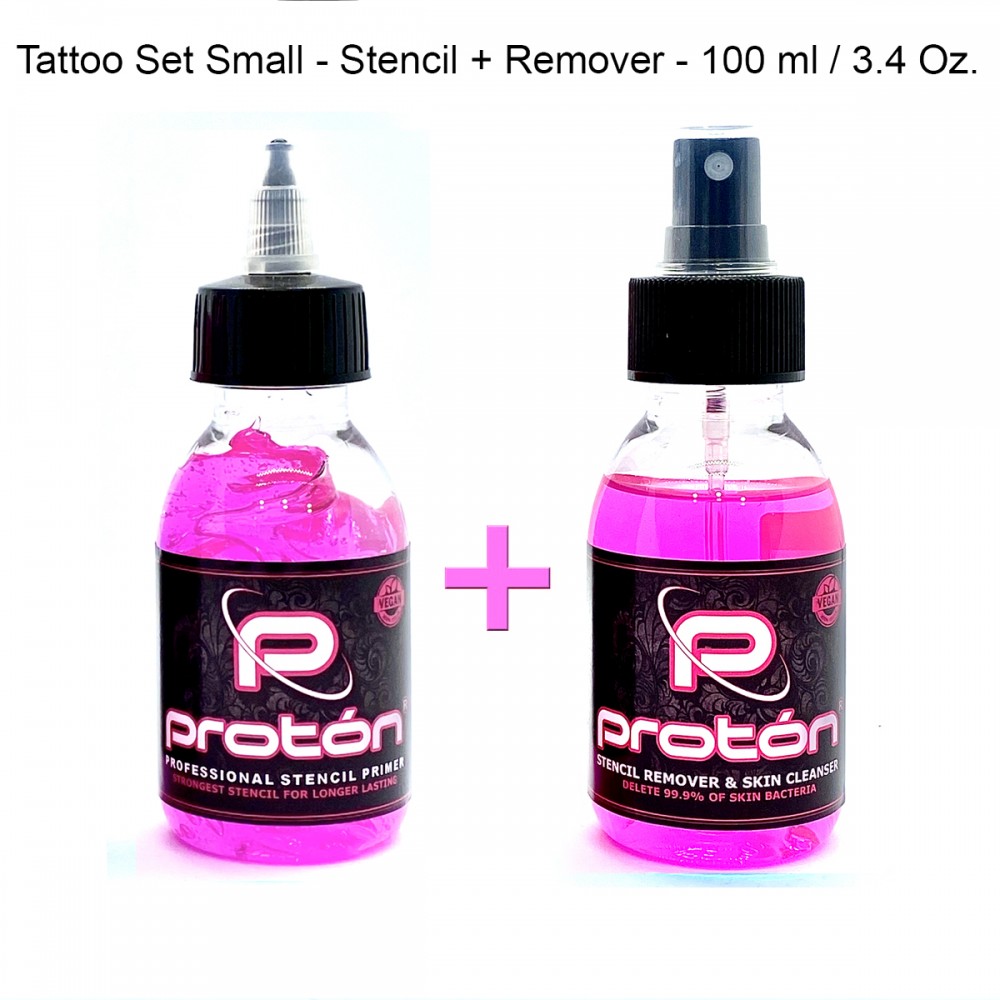 Tattoo Set Maxi Rosa - Stencil + Remover - 250ml / 8.5 Oz.